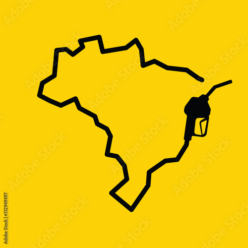 Outline map of brazil made from a petrol gas pump