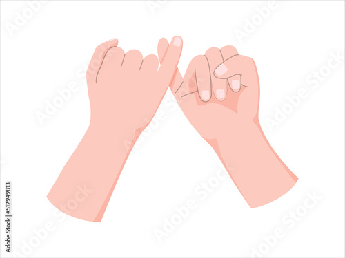 Pinky promise hands gesturing. Concept of reconciliation of friends or lovers.