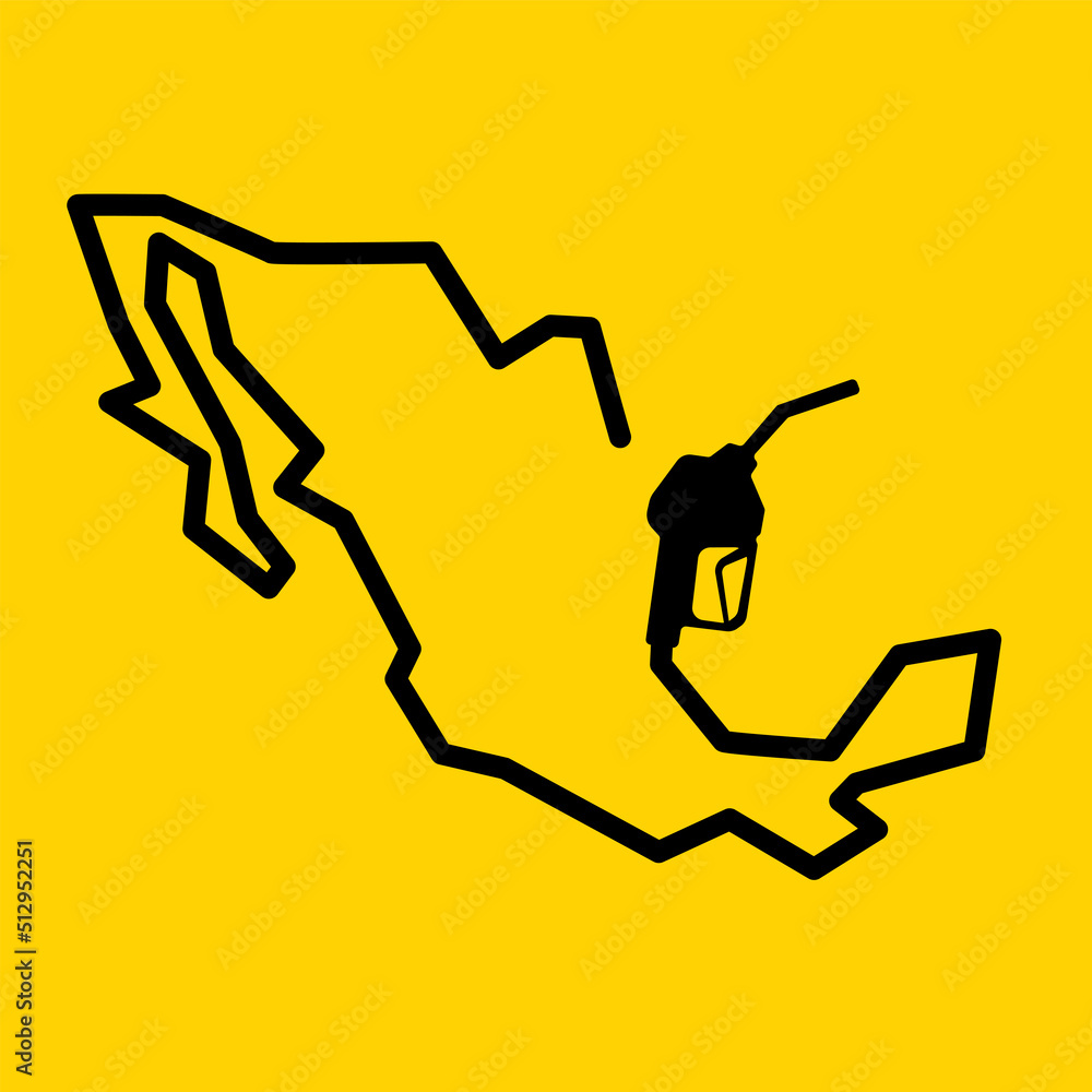 Outline map of mexico made from a petrol gas pump Outline map of mexico made from a petrol gas pump