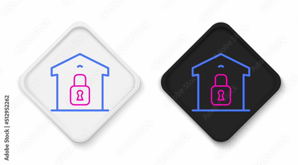 Line Closed warehouse icon isolated on white background. Colorful outline concept. Vector Line Closed warehouse icon isolated on white background. Colorful outline concept. Vector