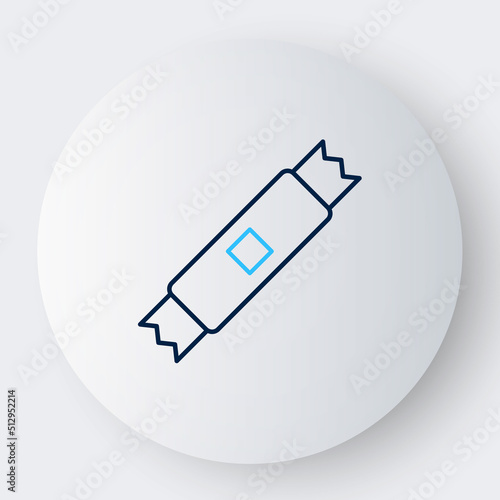 Line Sugar stick packets icon isolated on white background. Blank individual package for bulk food products as coffee, salt, spices. Colorful outline concept. Vector