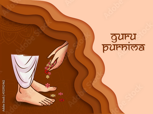 Happy Guru Purnima laser cut design vector illustration for the day of Honoring celebration.
