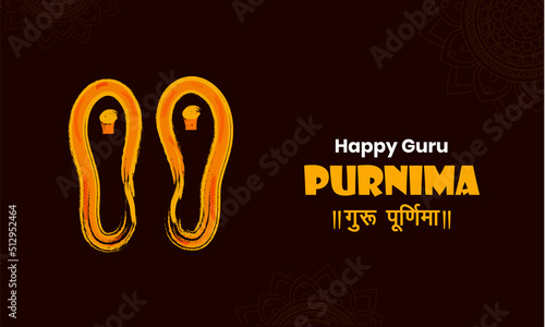 Happy Guru Purnima banner, header or background design with creative vector illustration.
