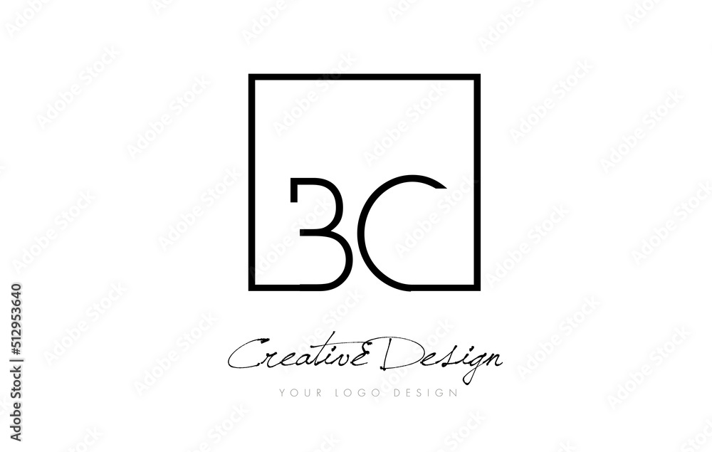 BC Square Frame Letter Logo Design with Black and White Colors. BC Square Frame Letter Logo Design with Black and White Colors.