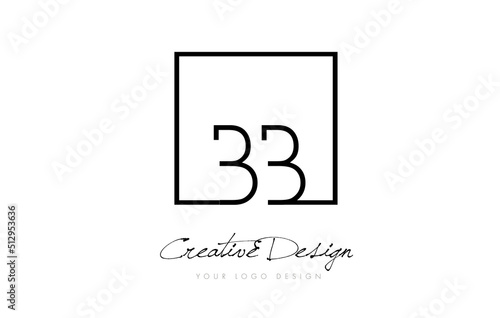 BB Square Frame Letter Logo Design with Black and White Colors.