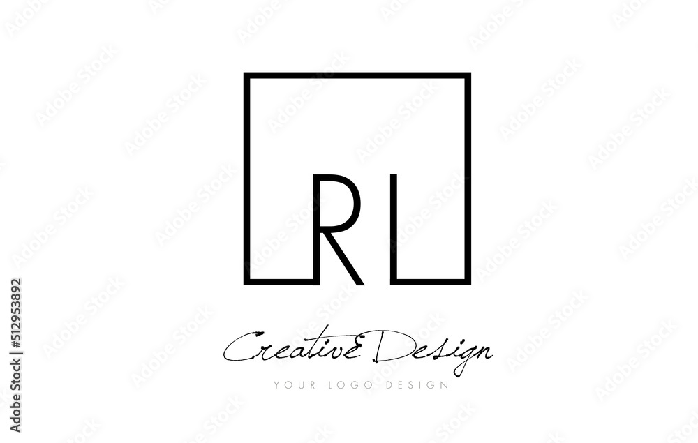 RI Square Frame Letter Logo Design with Black and White Colors. RI Square Frame Letter Logo Design with Black and White Colors.