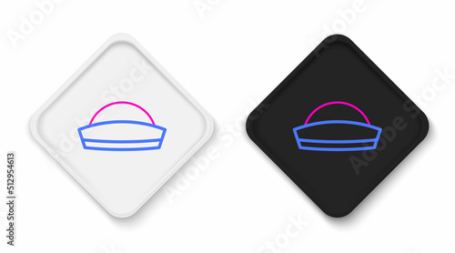 Line Sailor hat icon isolated on white background. Colorful outline concept. Vector