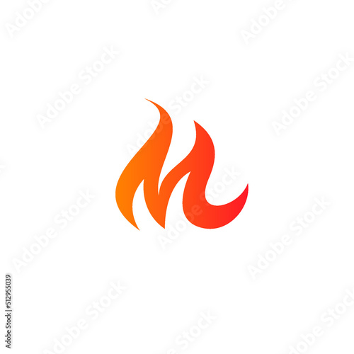 M Fire Logo Simple Design