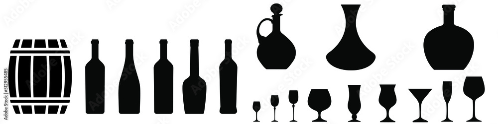 Wine glass cup icon vector set. Red wine illustration sign collection. pour drink beverage silhouette, glass cup. Wine glass cup icon vector set. Red wine illustration sign collection. pour drink beverage silhouette, glass cup.