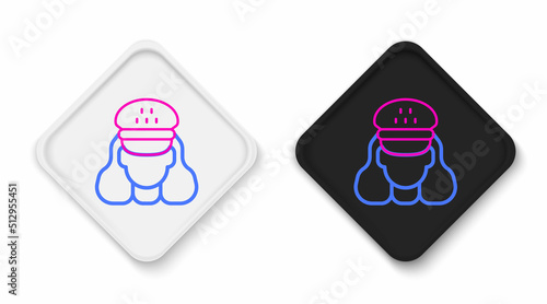 Line Taxi driver icon isolated on white background. Colorful outline concept. Vector