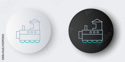 Line Toy train icon isolated on grey background. Colorful outline concept. Vector