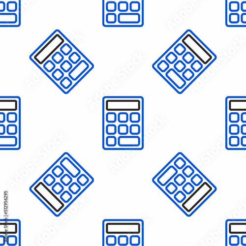 Line Calculator icon isolated seamless pattern on white background. Accounting symbol. Business calculations mathematics education and finance. Colorful outline concept. Vector