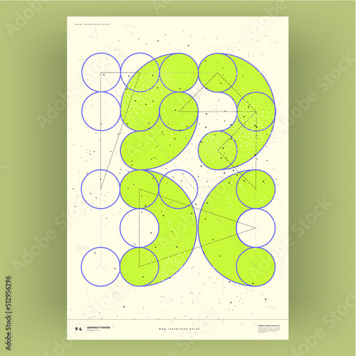 Abstract poster. Vector trendy illustrations of geometric shapes. Memphis and Bauhaus style designs. Modern painting for interior.