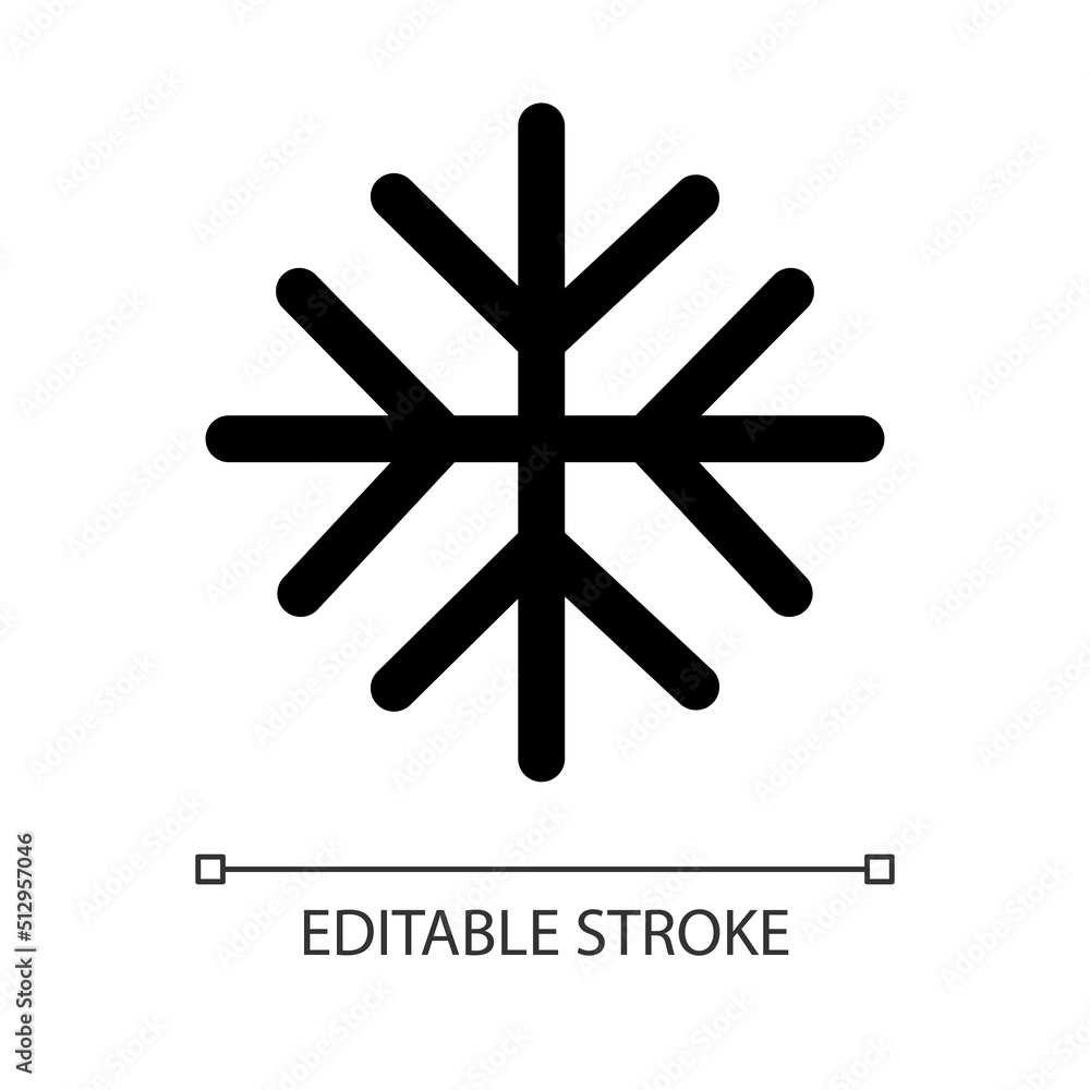 Snow white linear ui icon. Winter weather prediction. Snowfall forecast