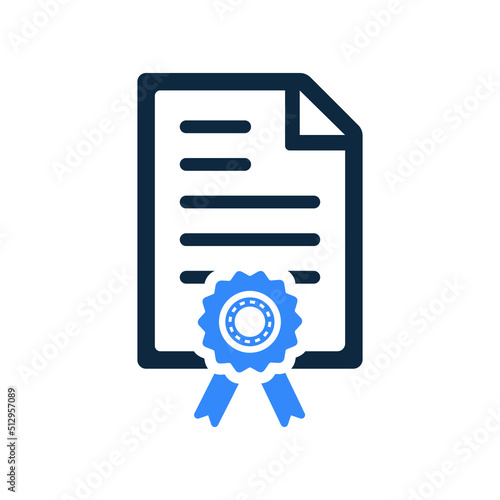 Certificate, certification, degree icon. Simple flat design concept. © Jewel