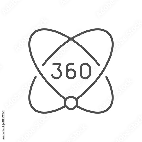 360 degrees rotation line outline icon