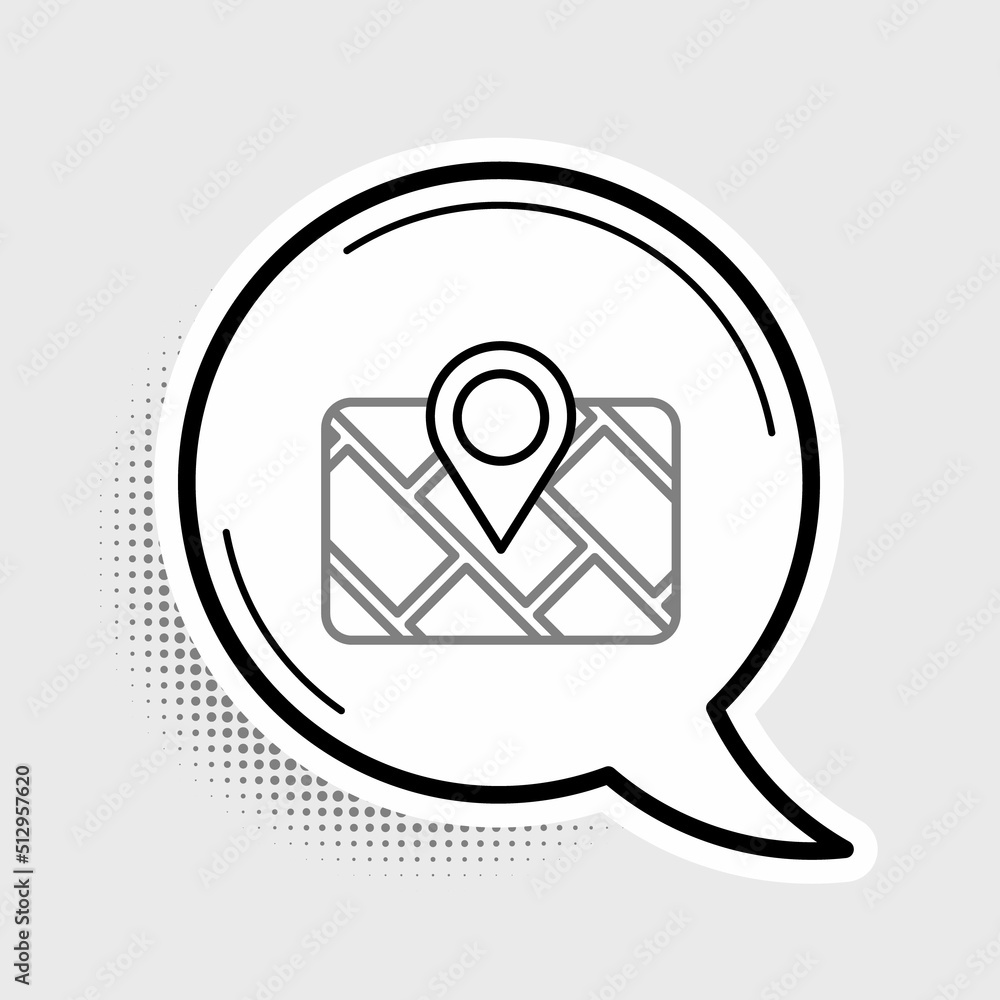 Line Gps device with map icon isolated on grey background. Colorful outline concept. Vector Line Gps device with map icon isolated on grey background. Colorful outline concept. Vector