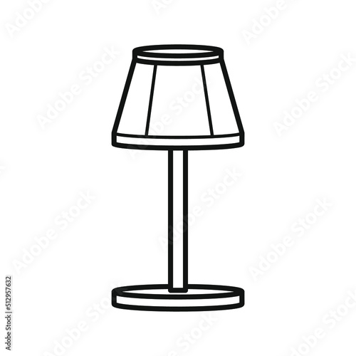 Floor lamp. Table lamp. Coloring. Black and white vector illustration.
