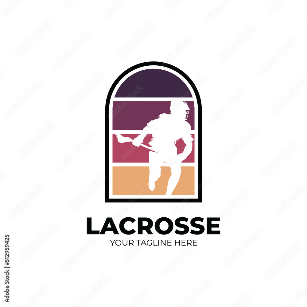 Lacrosse sport logo design vector