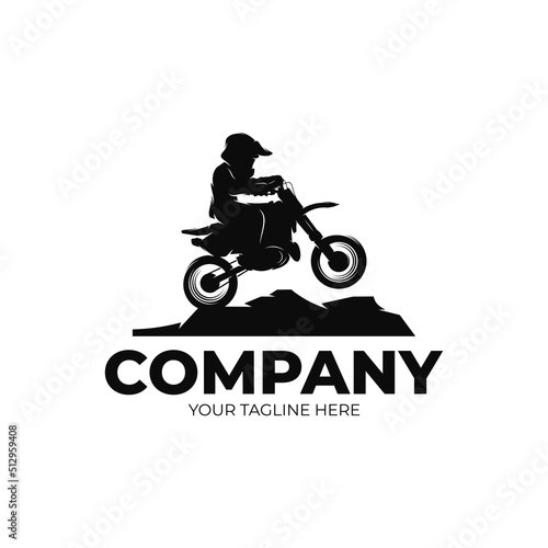 Kids Motocross Logo Design Template