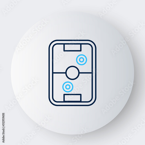 Line Air hockey table icon isolated on white background. Colorful outline concept. Vector