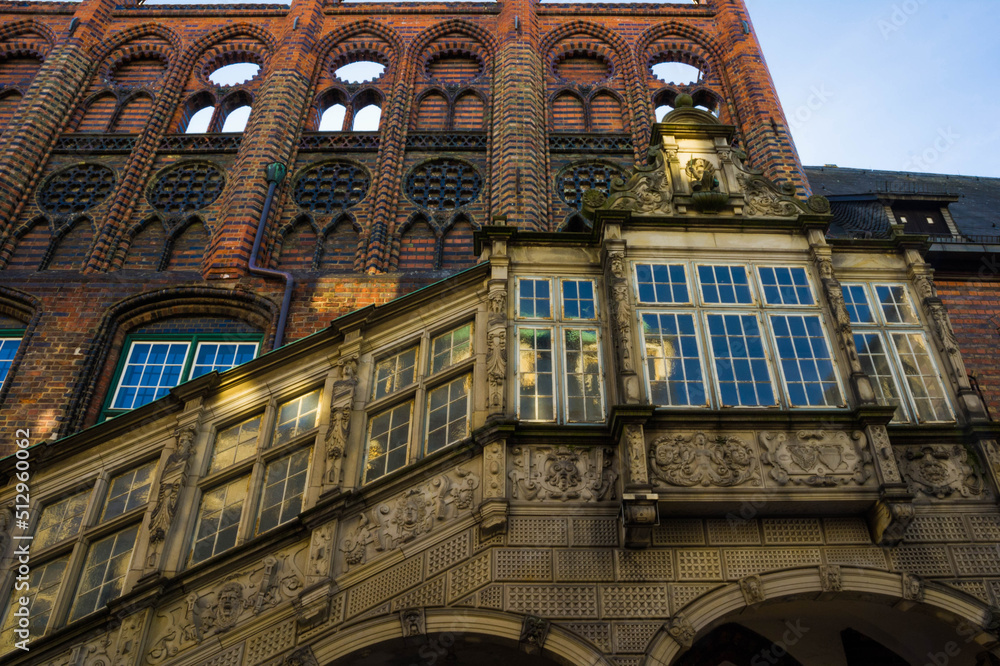 detail of the city hall of lubeck