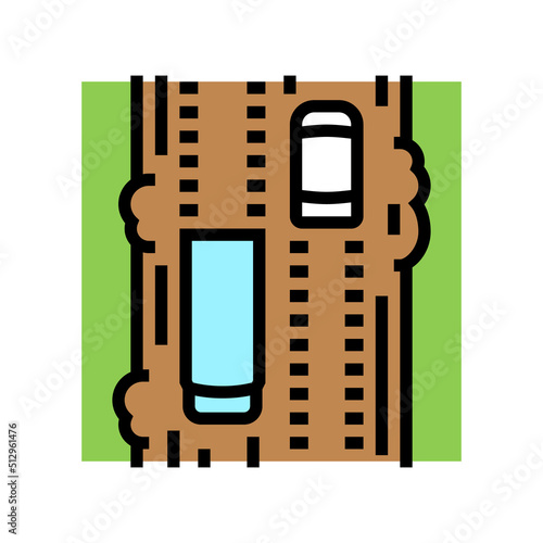 earthen road color icon vector. earthen road sign. isolated symbol illustration