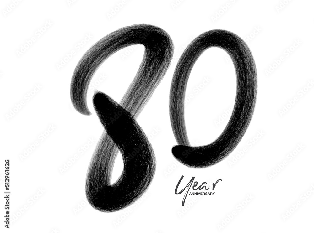 80 Years Anniversary Celebration Vector Template, 80 Years logo design