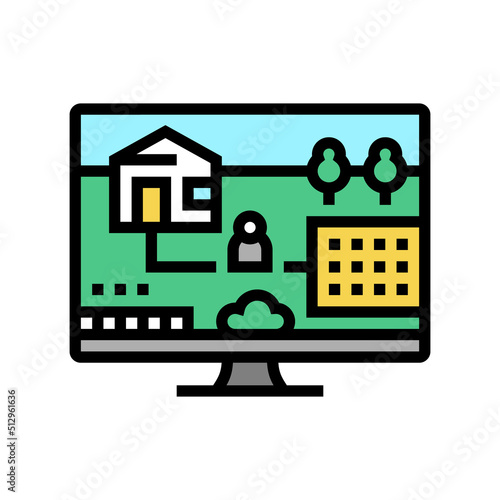 simulation video game color icon vector. simulation video game sign. isolated symbol illustration