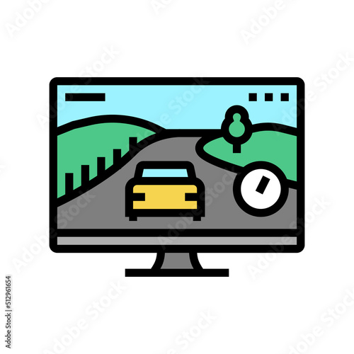 racing video game color icon vector. racing video game sign. isolated symbol illustration