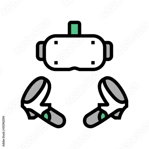 vr headset color icon vector. vr headset sign. isolated symbol illustration