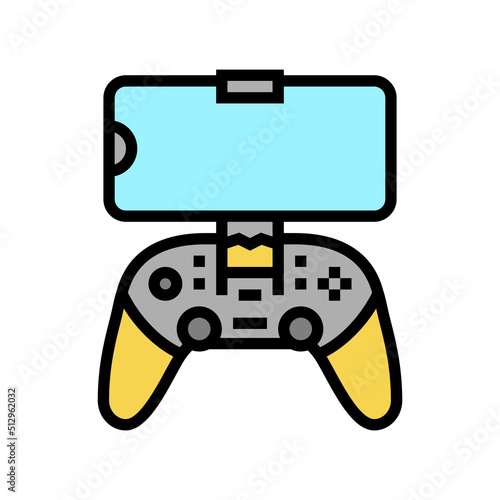 gamepad controller for phone color icon vector. gamepad controller for phone sign. isolated symbol illustration