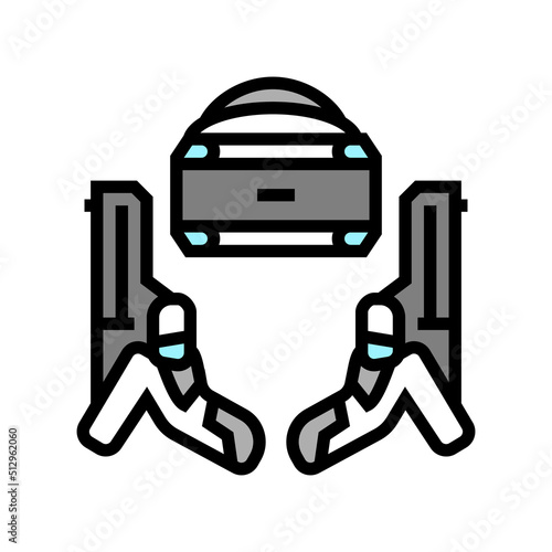 vr gun set color icon vector. vr gun set sign. isolated symbol illustration