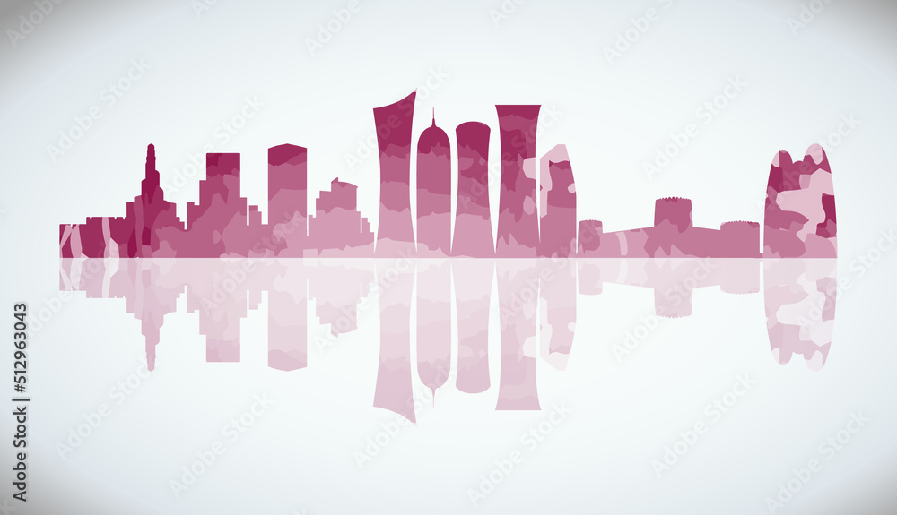 Obraz premium Qatar- Doha skyline vector