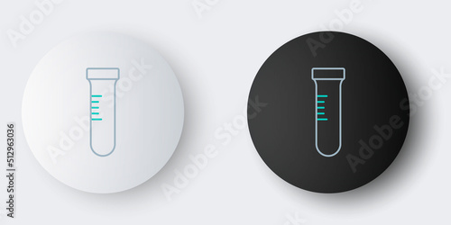 Line Test tube and flask chemical laboratory test icon isolated on grey background. Laboratory glassware sign. Colorful outline concept. Vector