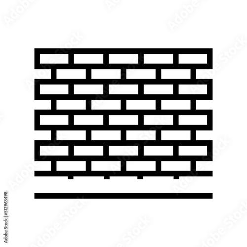 wall fence line icon vector. wall fence sign. isolated contour symbol black illustration