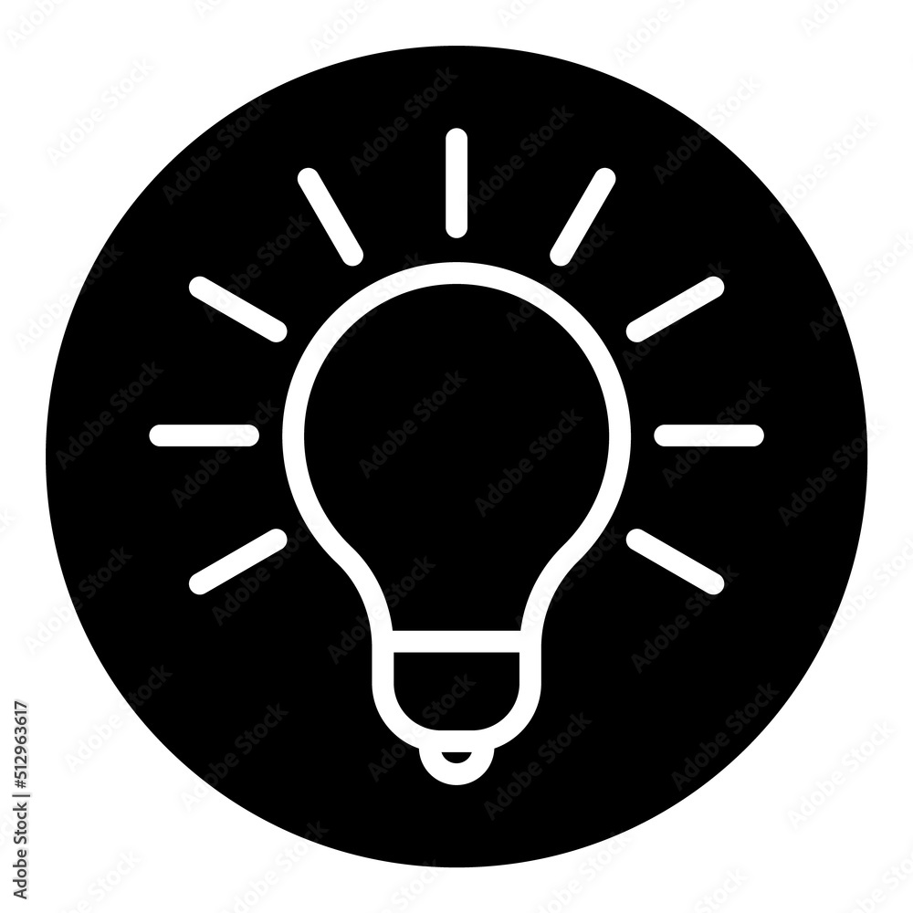 Bulb Light Idea Flat Icon Isolated On White Background Bulb Light Idea Flat Icon Isolated On White Background