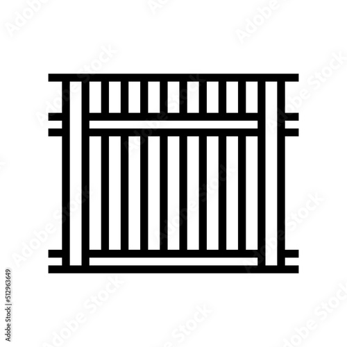 backyard fence line icon vector. backyard fence sign. isolated contour symbol black illustration