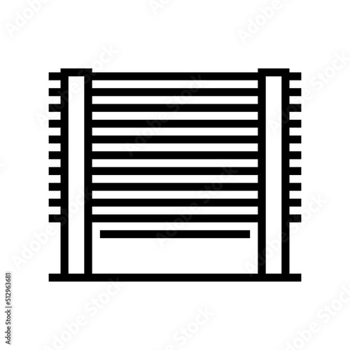 garden fence line icon vector. garden fence sign. isolated contour symbol black illustration