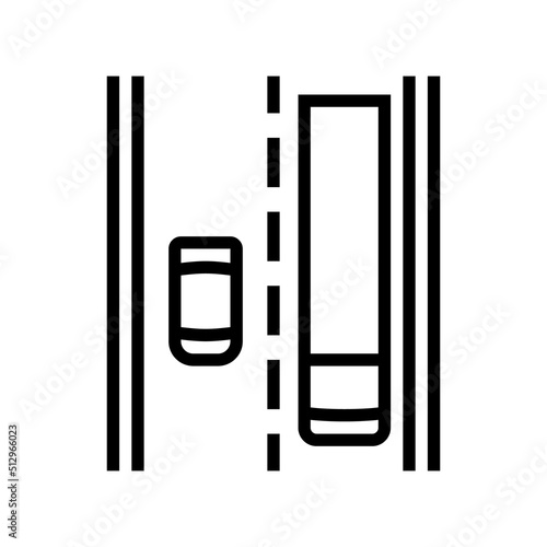 bituminous road line icon vector. bituminous road sign. isolated contour symbol black illustration