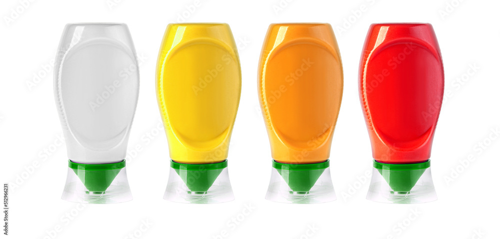 plastic sauce bottles isolated plastic sauce bottles isolated