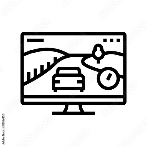 racing video game line icon vector. racing video game sign. isolated contour symbol black illustration