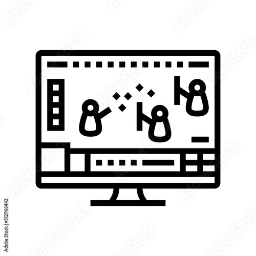 mmo video game line icon vector. mmo video game sign. isolated contour symbol black illustration