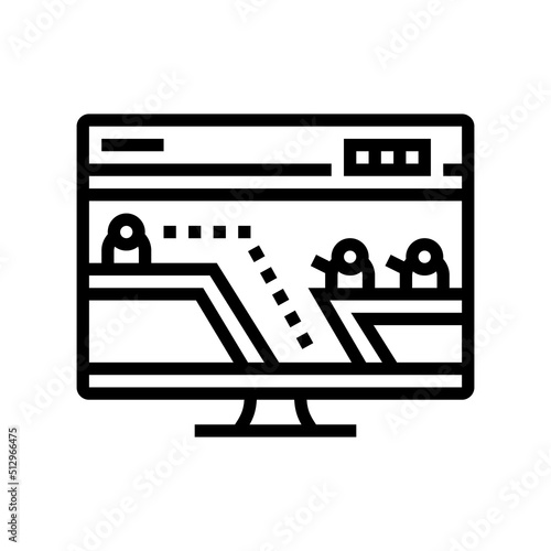 action platform video game line icon vector. action platform video game sign. isolated contour symbol black illustration