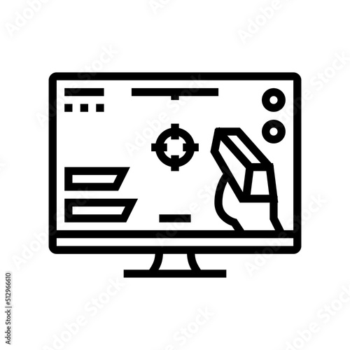 shooter video game line icon vector. shooter video game sign. isolated contour symbol black illustration