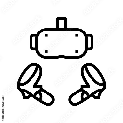vr headset line icon vector. vr headset sign. isolated contour symbol black illustration