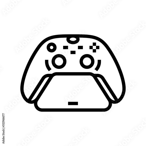 controller stand line icon vector. controller stand sign. isolated contour symbol black illustration