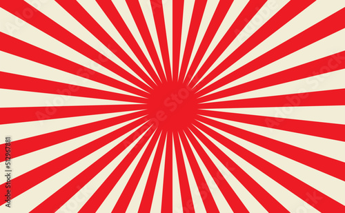 Vintage japan red sunlight background banner vector. Template for presentation, social media, creative studio, mockup.