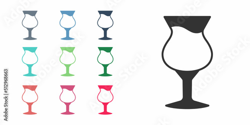 Black Glass of beer icon isolated on white background. Set icons colorful. Vector