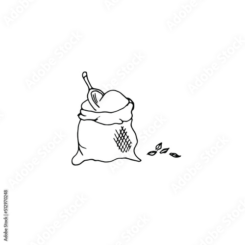 A bag of flour drawn in the illustrator.